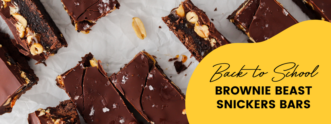 back to school brownie beast snickers bars