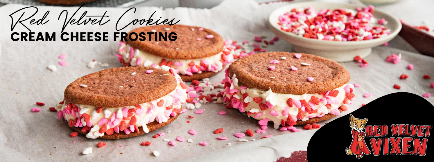 RED VELVET VIXEN COOKIES WITH CREAM CHEESE FROSTING