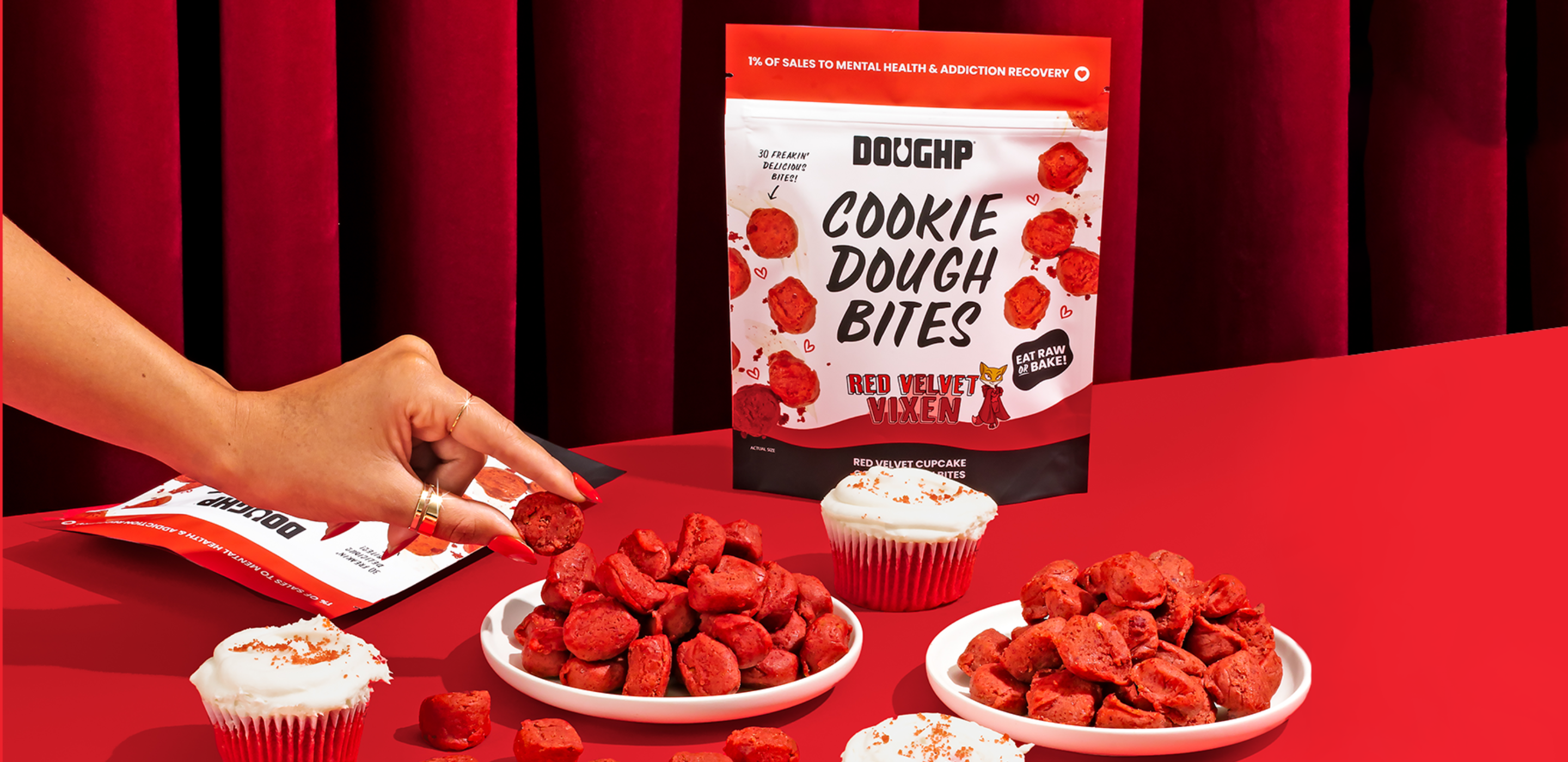 Doughp’s Limited-Edition Red Velvet Vixen Cookie Dough Returns for Valentine’s Day