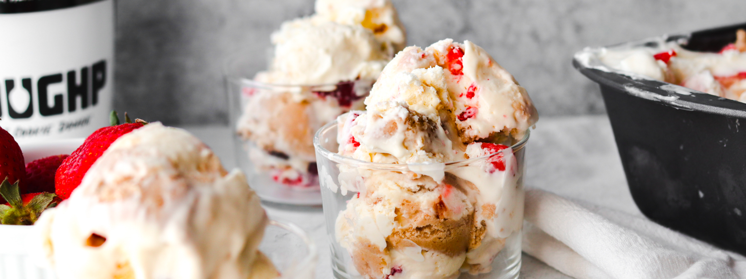 The Easiest No-Churn Strawberry Cheesin’ Cookie Dough Ice Cream