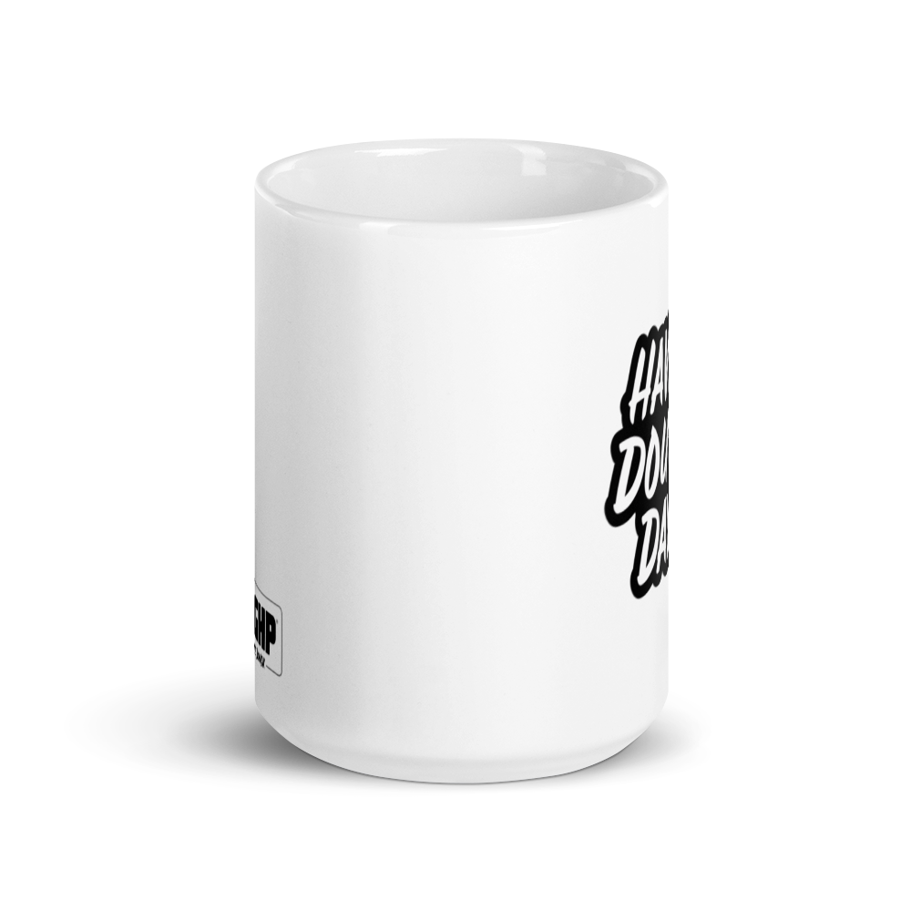 Have a Doughp day White glossy mug